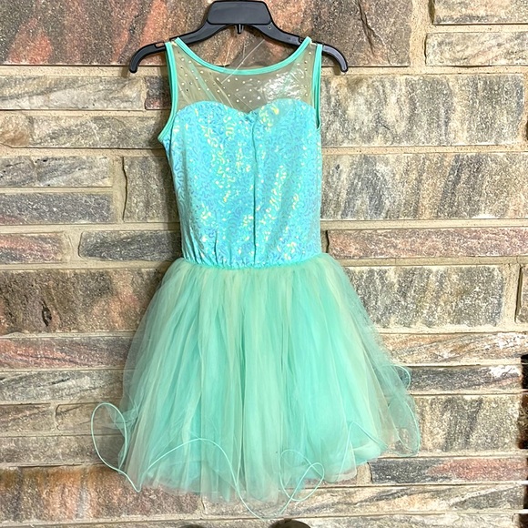 green ballerina dress Custom Made Tinker Bell Green Tutu Gradient Color Ballet Dress,Spring –  Heporen Garment main image 0